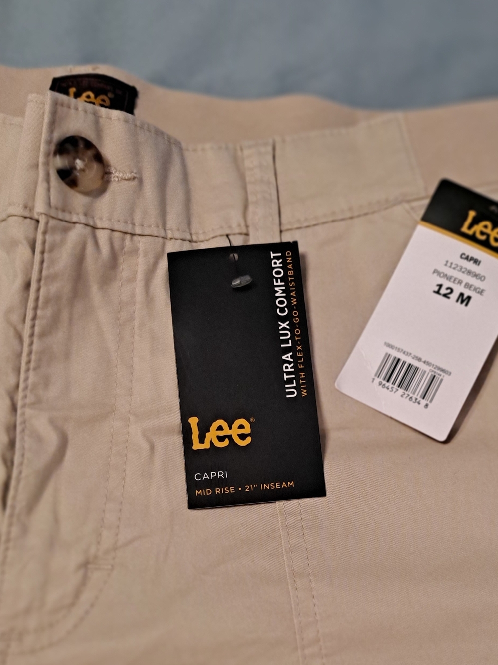 Lee Flex To Go Cargo Pioneer Beige Capri Pants Size 12 - Picture 5 of 8